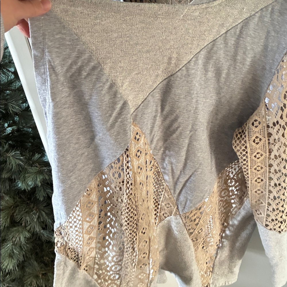 Coldwater Creek sz 1X Draped Open Front Cardigan euc lace boho casual - Picture 4 of 5